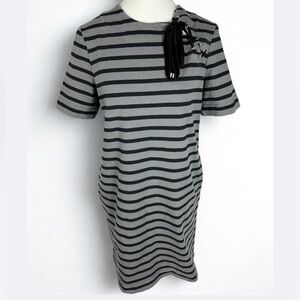 Marc By Marc Jacobs Black and Gray Striped Mini Dress Size S